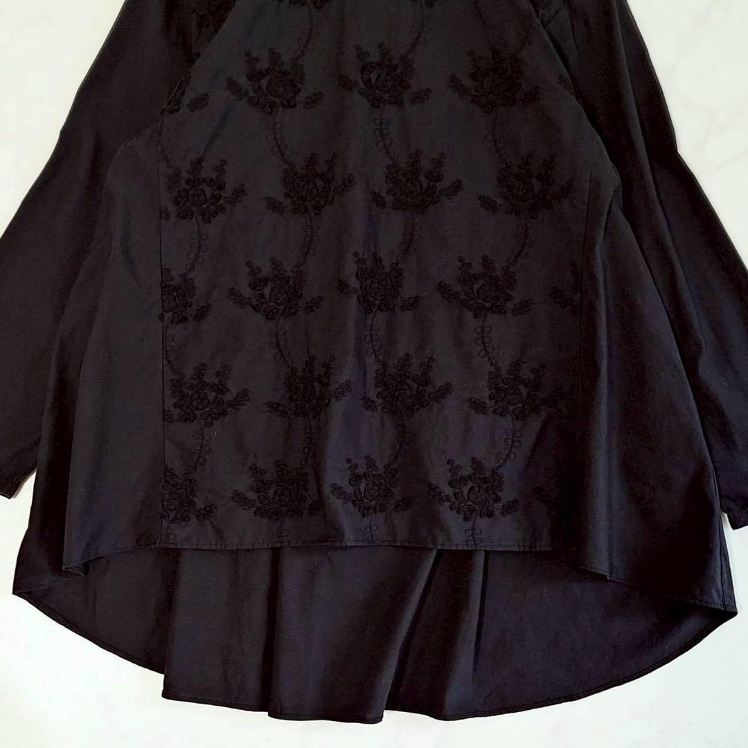 A2128 BEARDSLEY フロント刺繍 フレアブラウス プルオーバー F