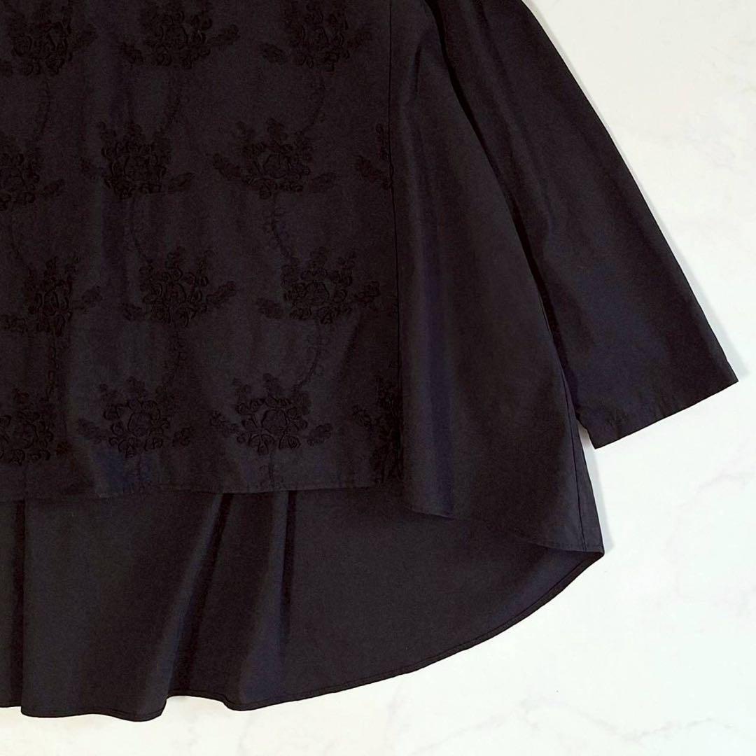 A2128 BEARDSLEY フロント刺繍 フレアブラウス プルオーバー F