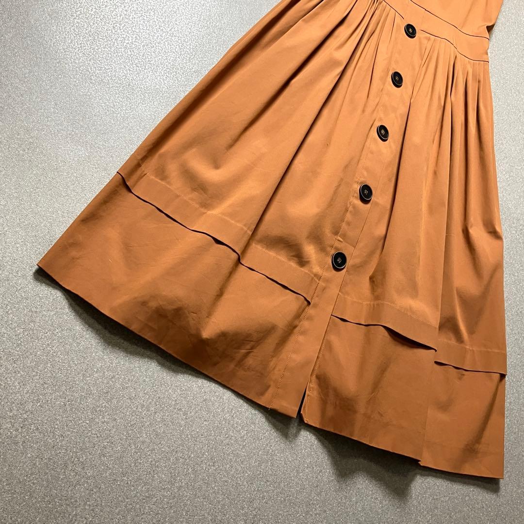 美品✨FOXEY ギャザー フロントボタンワンピース ノースリーブ フォクシー