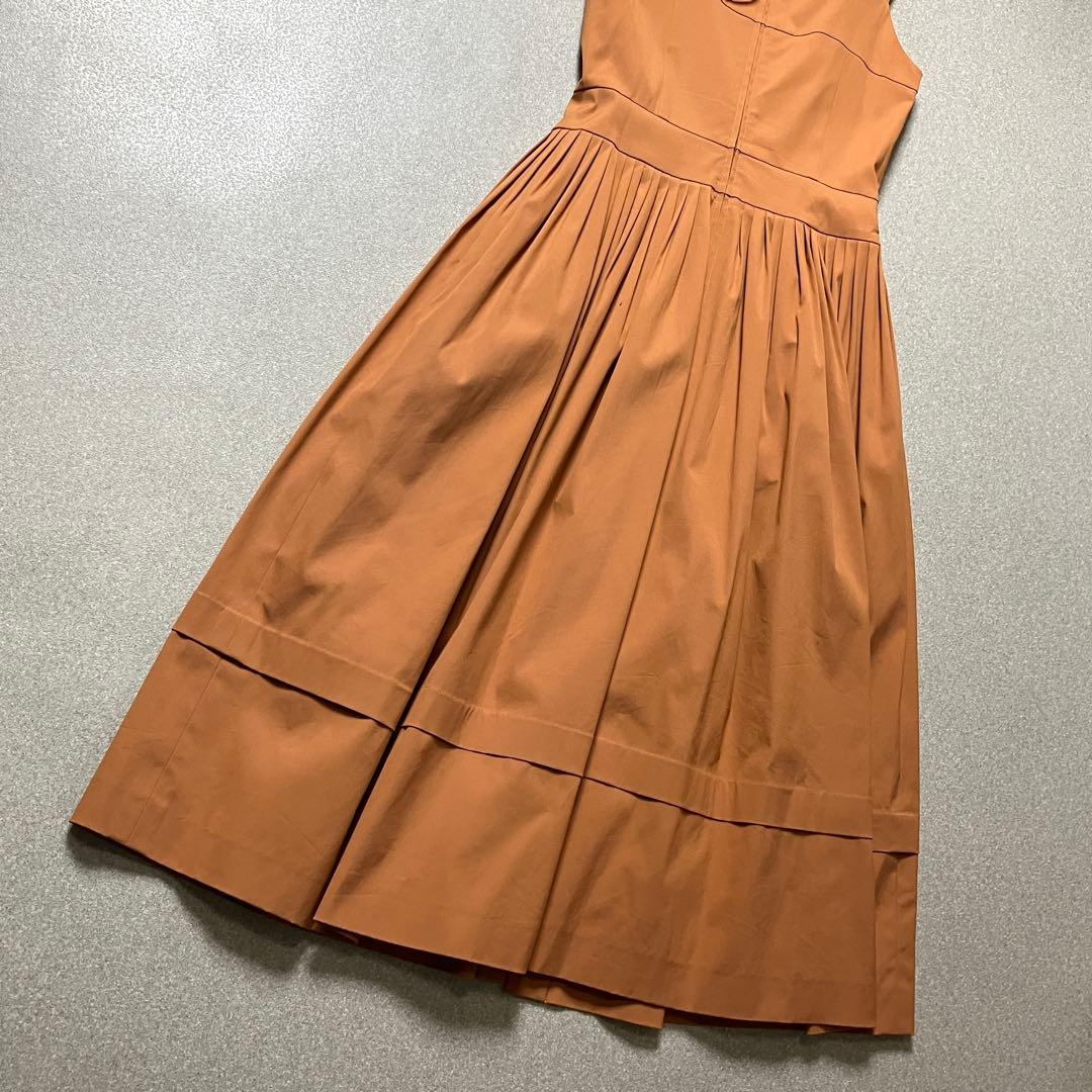 美品✨FOXEY ギャザー フロントボタンワンピース ノースリーブ フォクシー