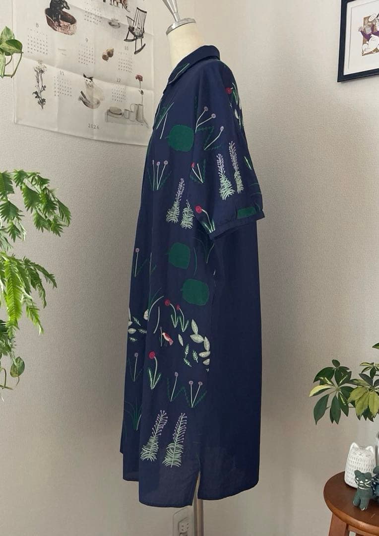 SUPER HAKKA スーパーハッカ　刺繍コットンワンピース　ウサギ