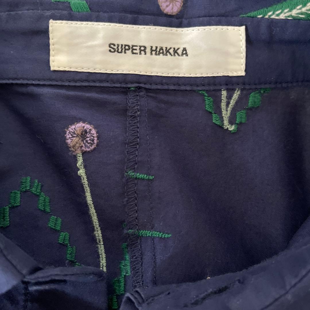 SUPER HAKKA スーパーハッカ　刺繍コットンワンピース　ウサギ