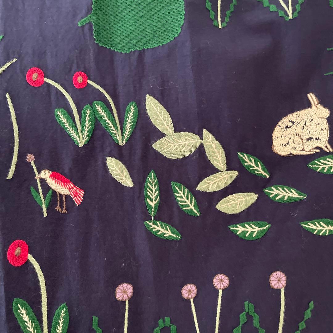 SUPER HAKKA スーパーハッカ　刺繍コットンワンピース　ウサギ