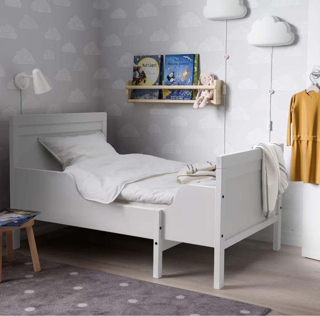 IKEA　シングルベッド　ベビー〜子ども　伸長式 グレーブラウン