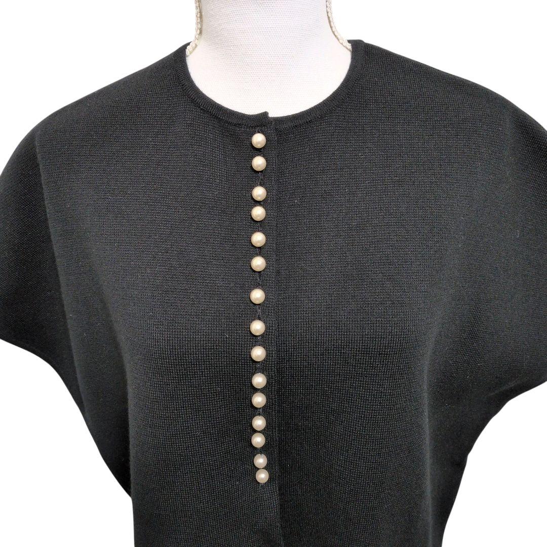 美品 ボールジィ ウール ポリエステル パールコンビショートケープ