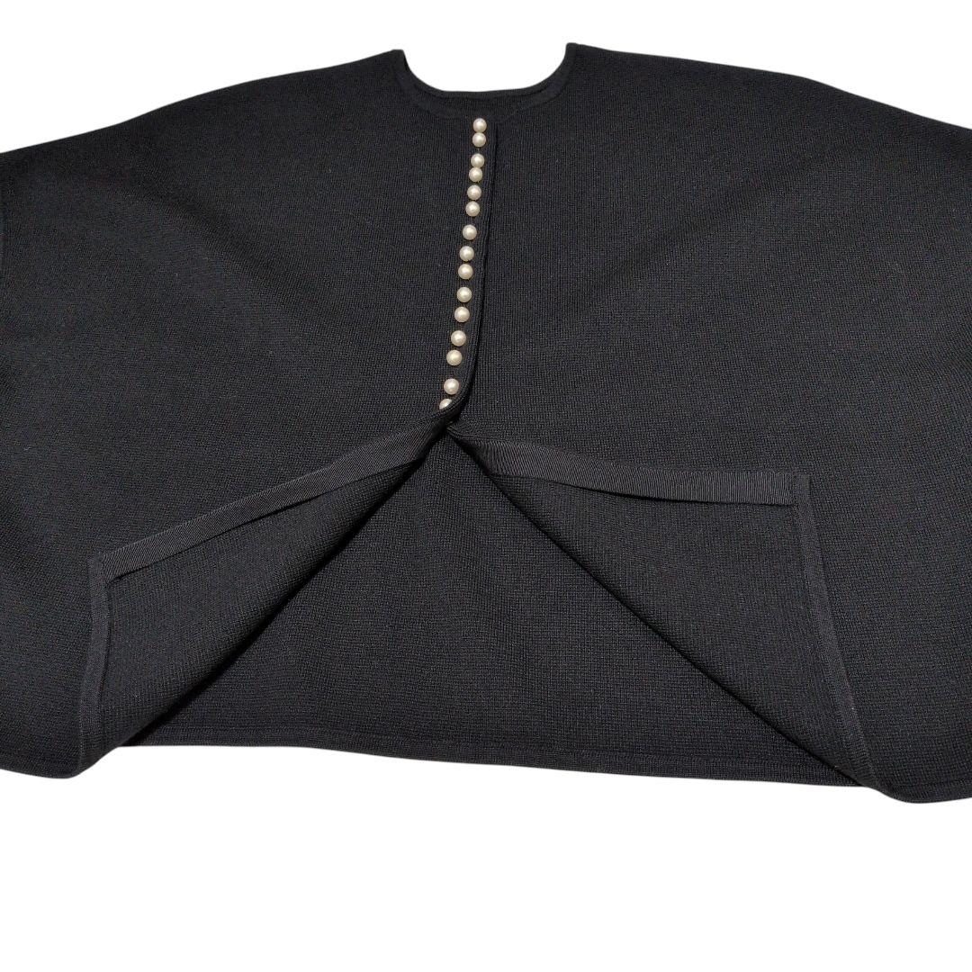 美品 ボールジィ ウール ポリエステル パールコンビショートケープ