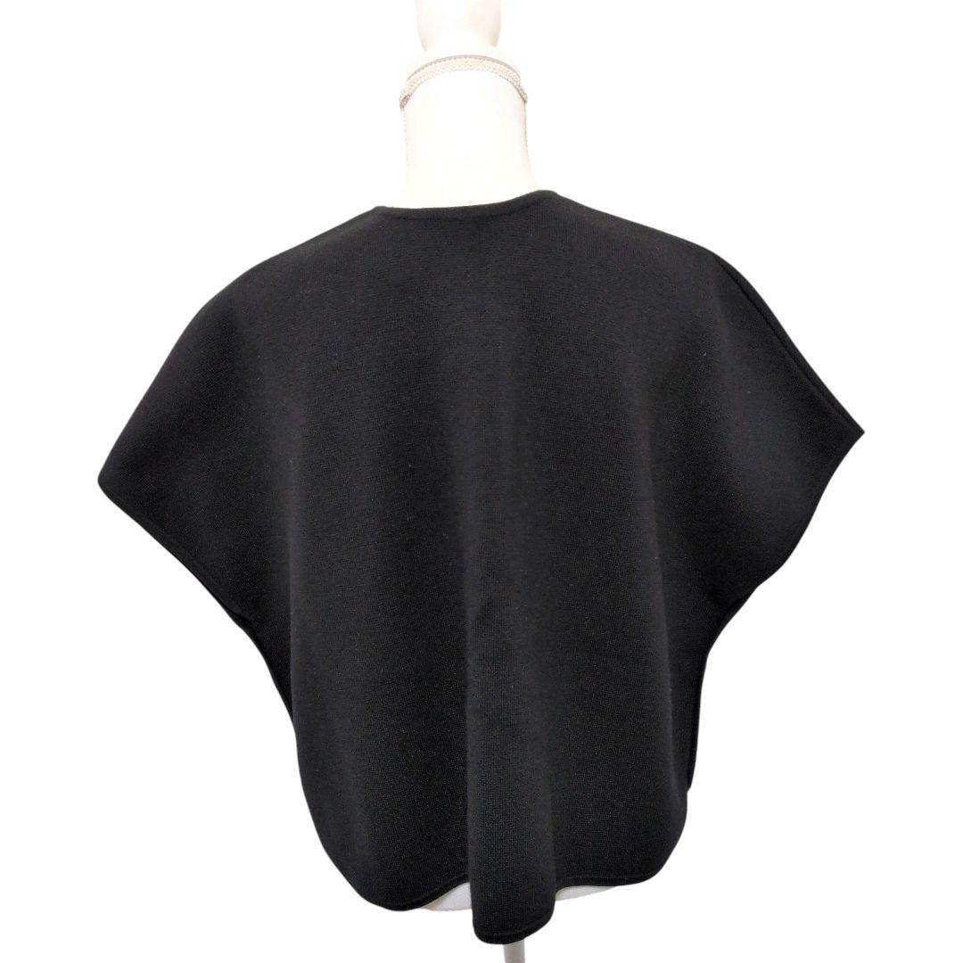 美品 ボールジィ ウール ポリエステル パールコンビショートケープ
