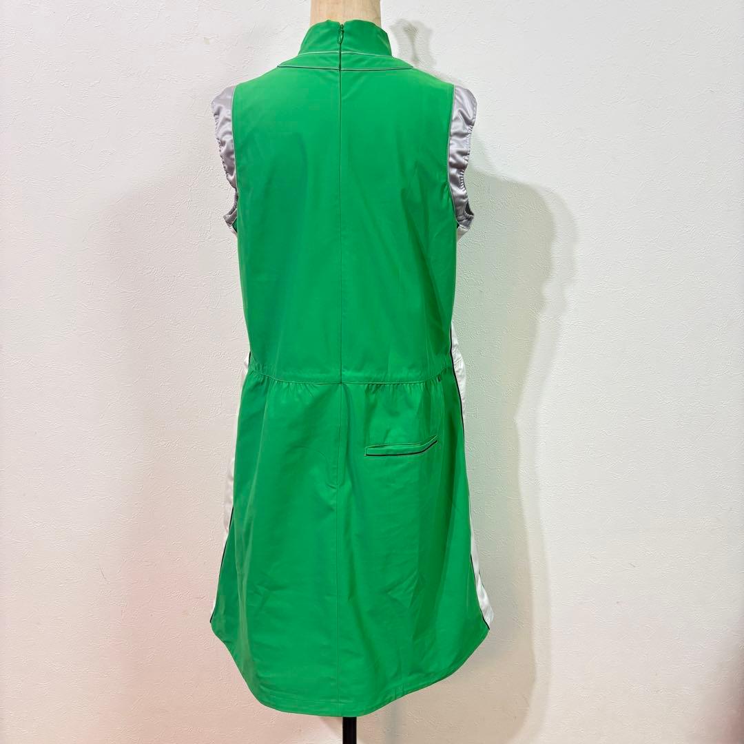 【LANVIN SPORT】美品　異素材ハイブリッドワンピース　ゴルフ　Ｌ