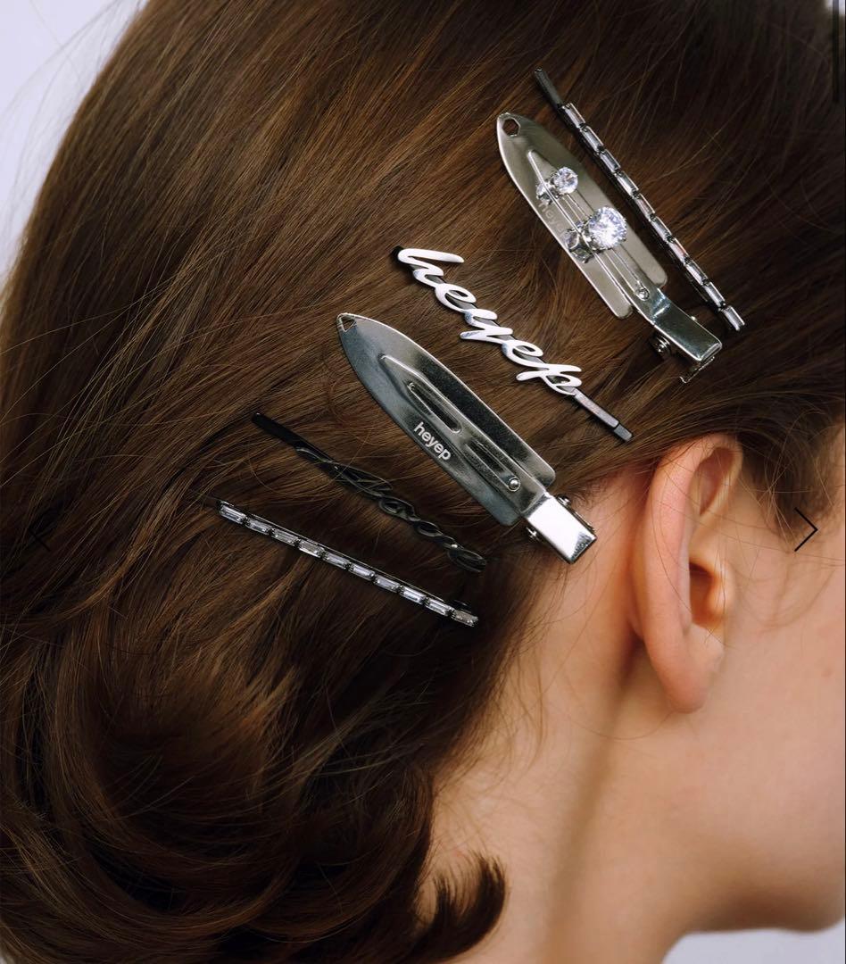 ヘアアクセサリー Rhinestone Flat Hair Clips heyep