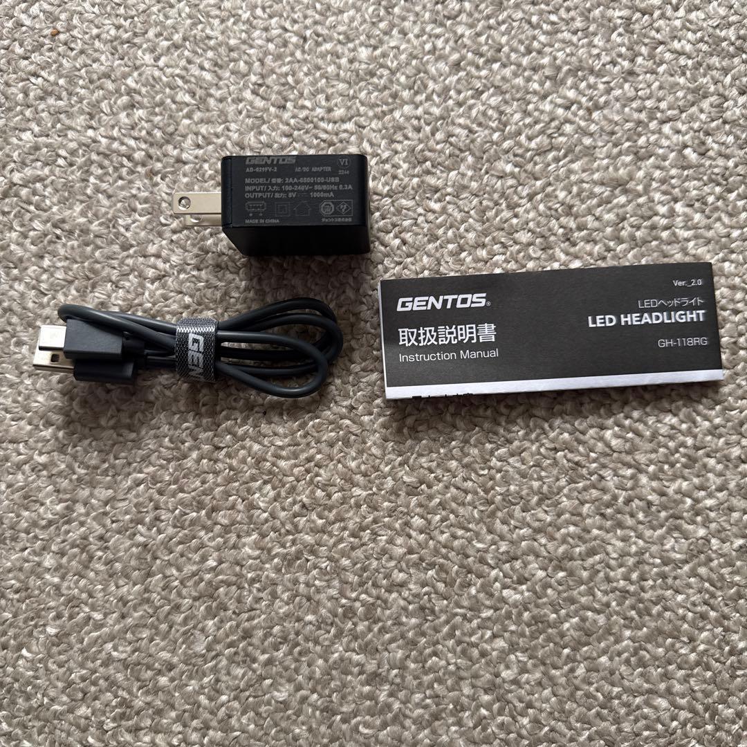 ①ジェントス　GENTOS　LEDヘッドライト　GH-118RG