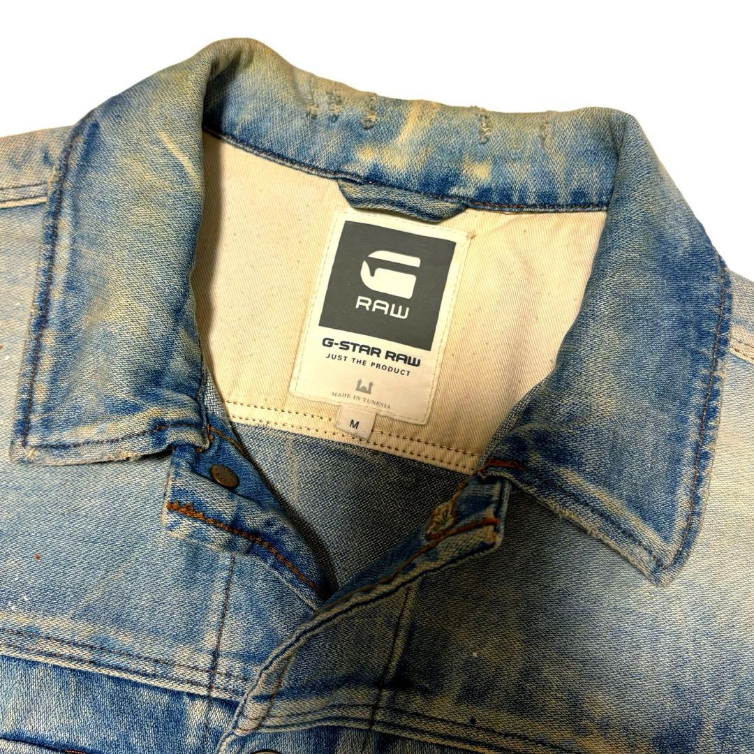 希少　G-Star RAW ダメージ加工 デニムジャケット シンチバック M