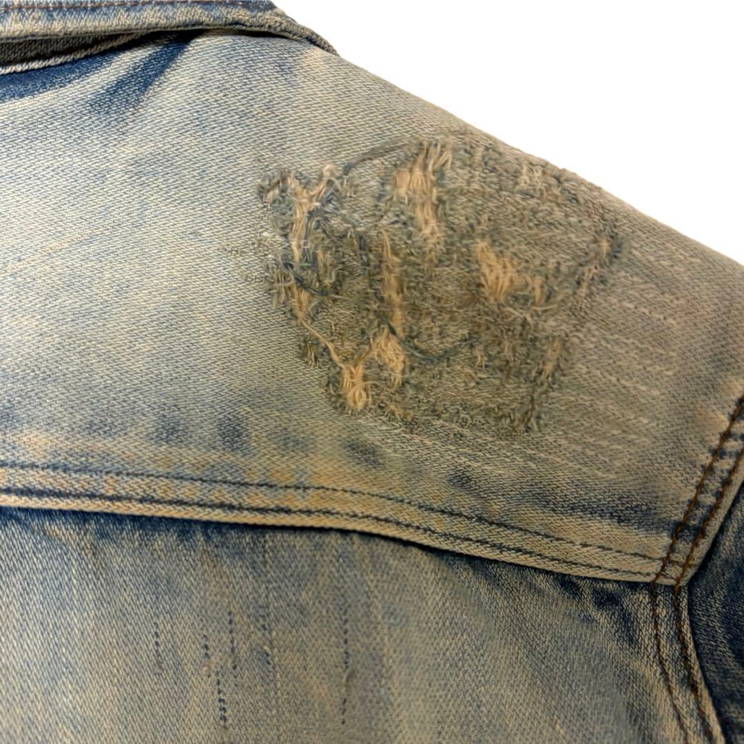 希少　G-Star RAW ダメージ加工 デニムジャケット シンチバック M