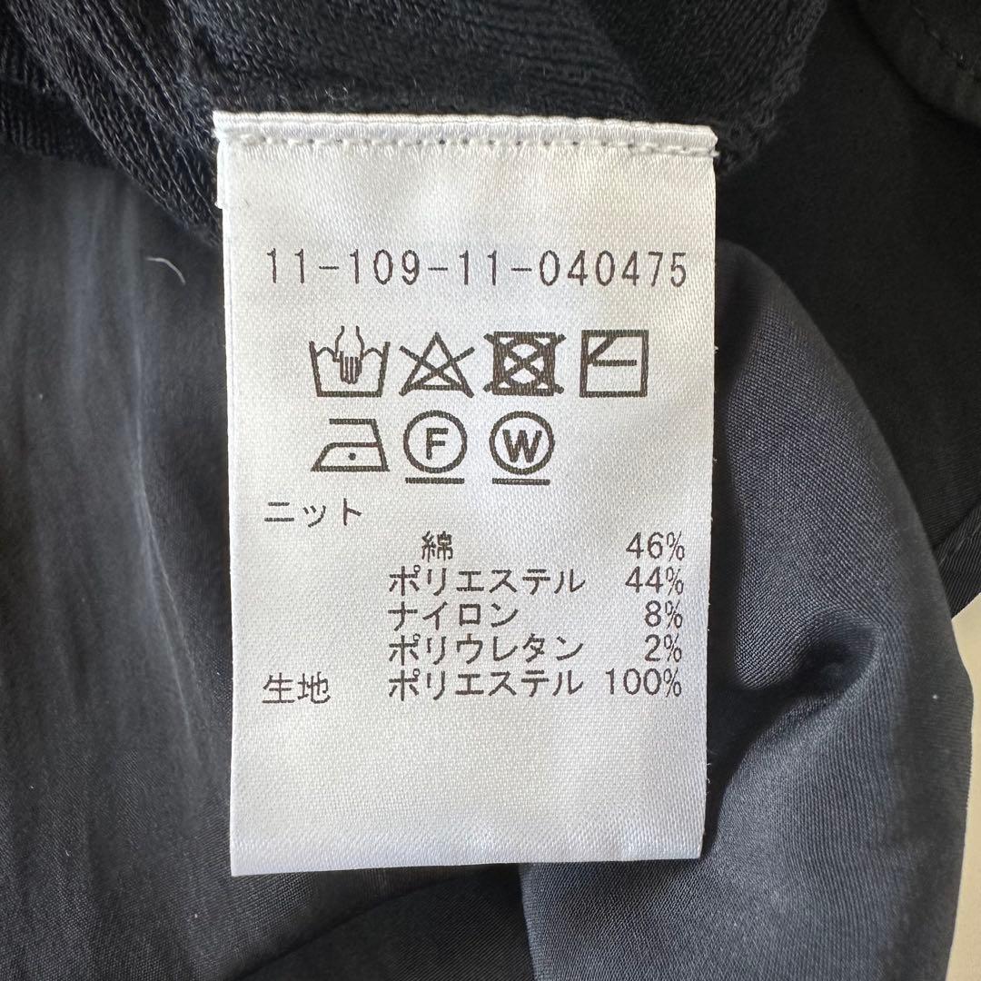 美品ღエストネーション 異素材 ドッキングワンピース ロングワンピース 黒
