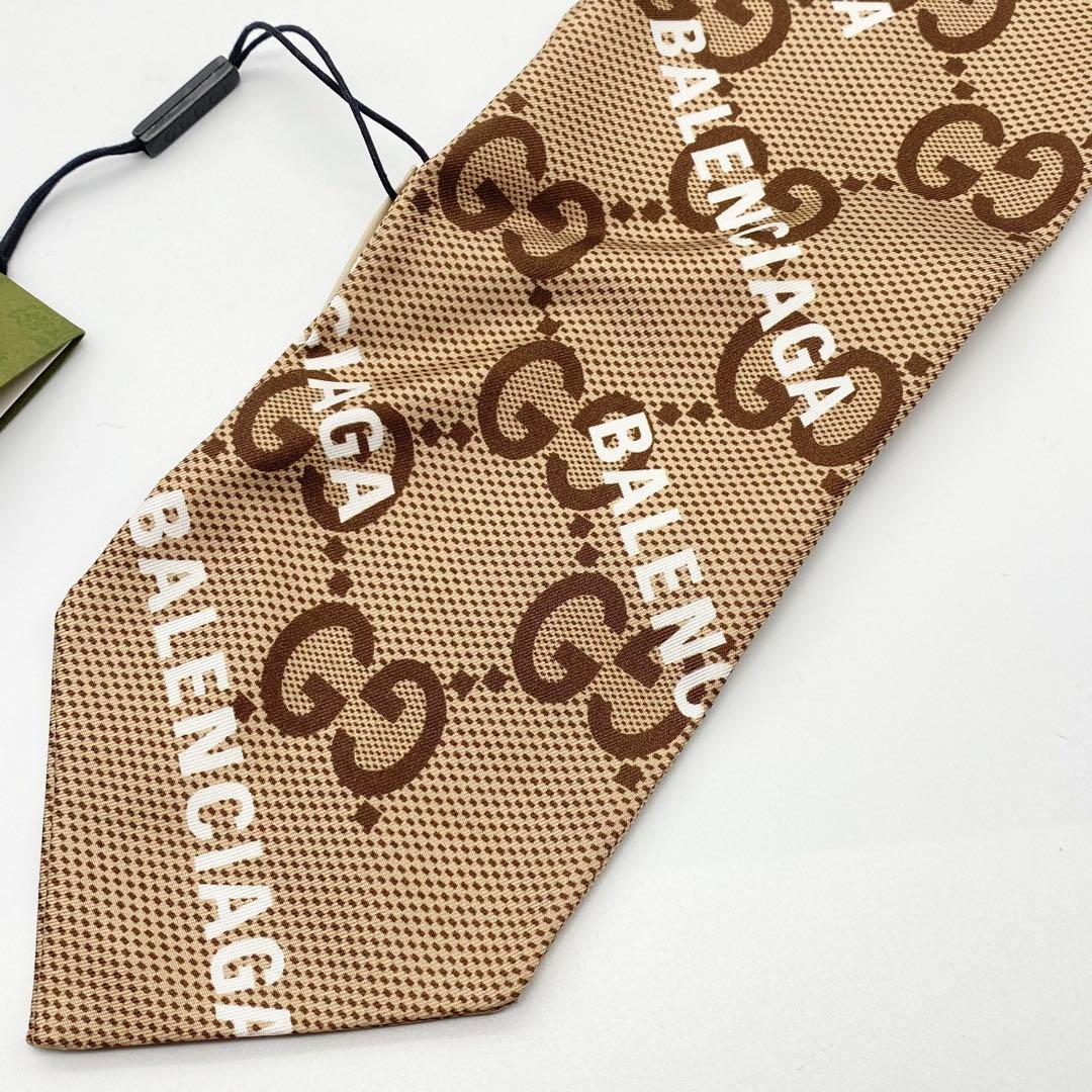【未使用】GUCCI×BALENCIAGA・マキシGG・ネックボウ・スカーフ