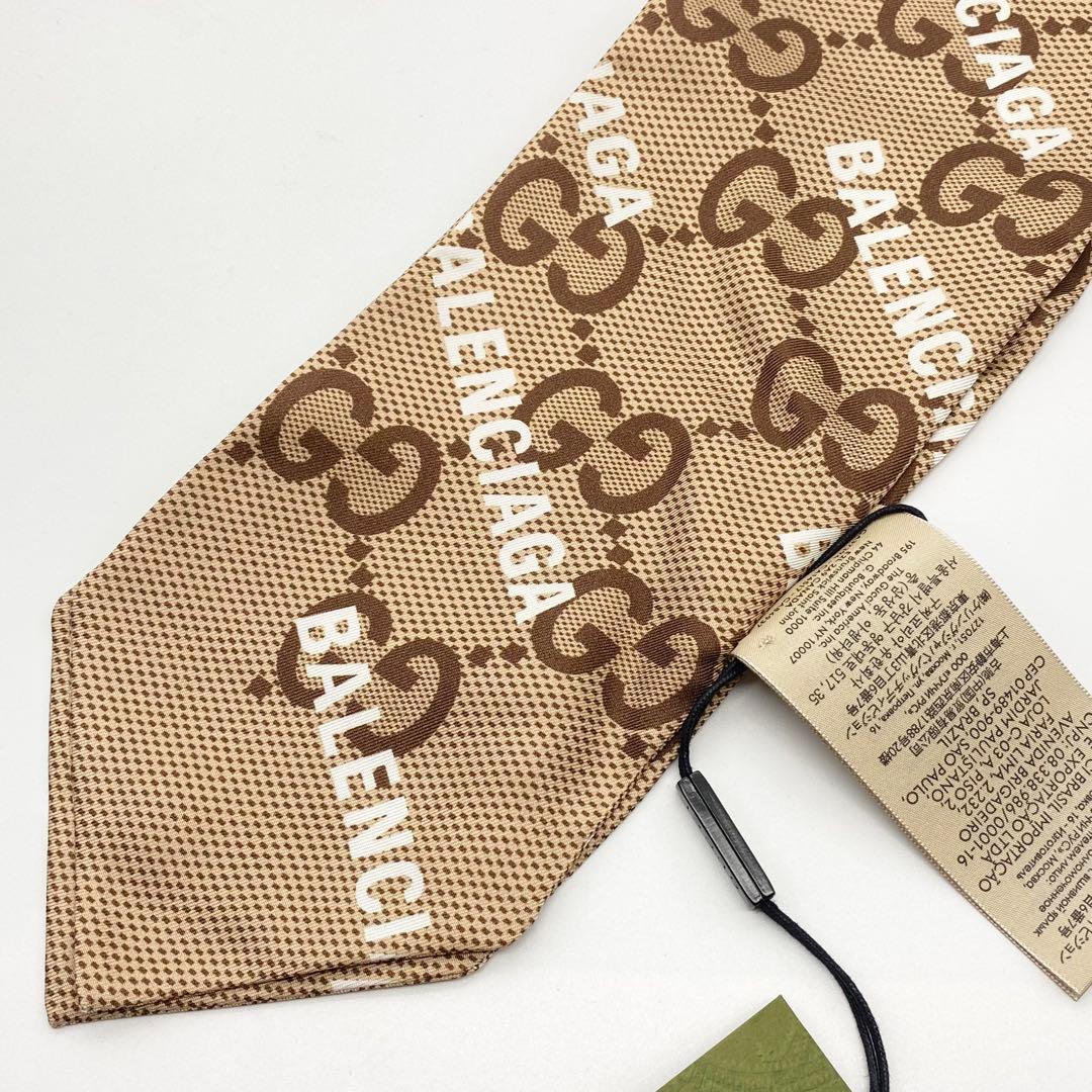 【未使用】GUCCI×BALENCIAGA・マキシGG・ネックボウ・スカーフ