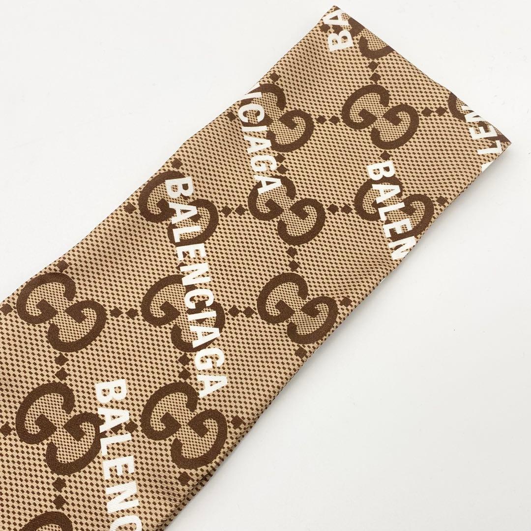 【未使用】GUCCI×BALENCIAGA・マキシGG・ネックボウ・スカーフ