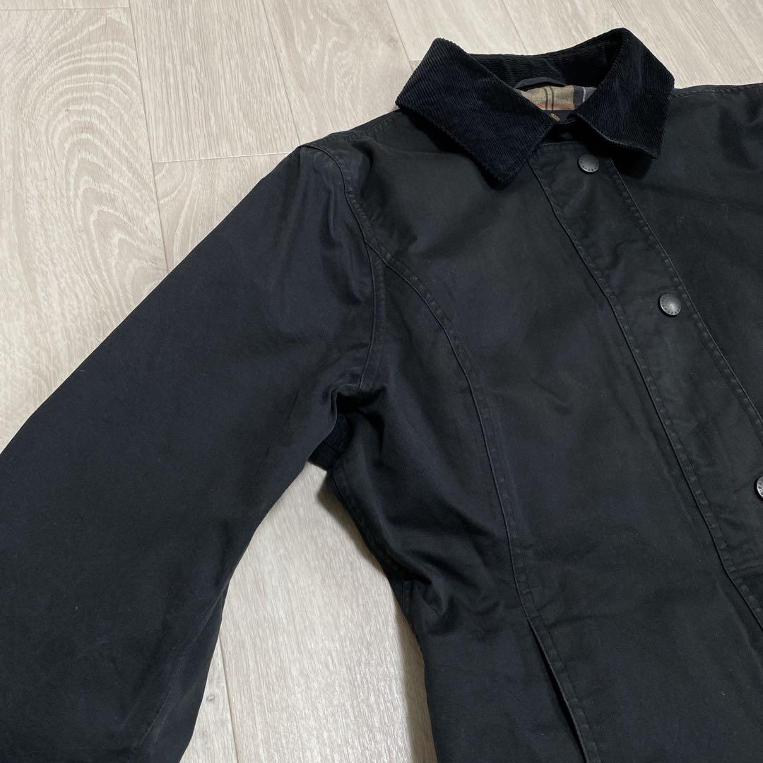 F0-089 Barbour フィールドジャケット 黒 UK14 襟コーズ