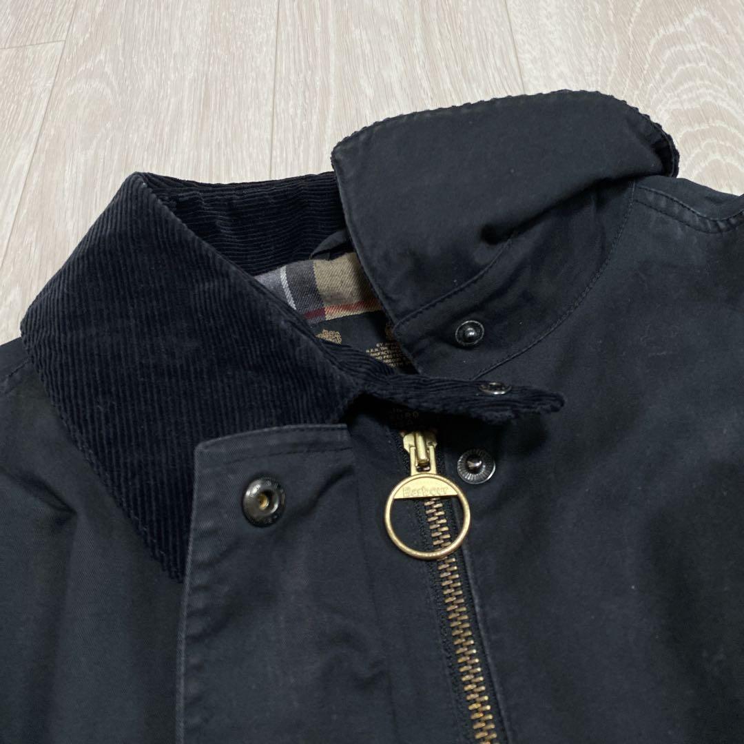 F0-089 Barbour フィールドジャケット 黒 UK14 襟コーズ
