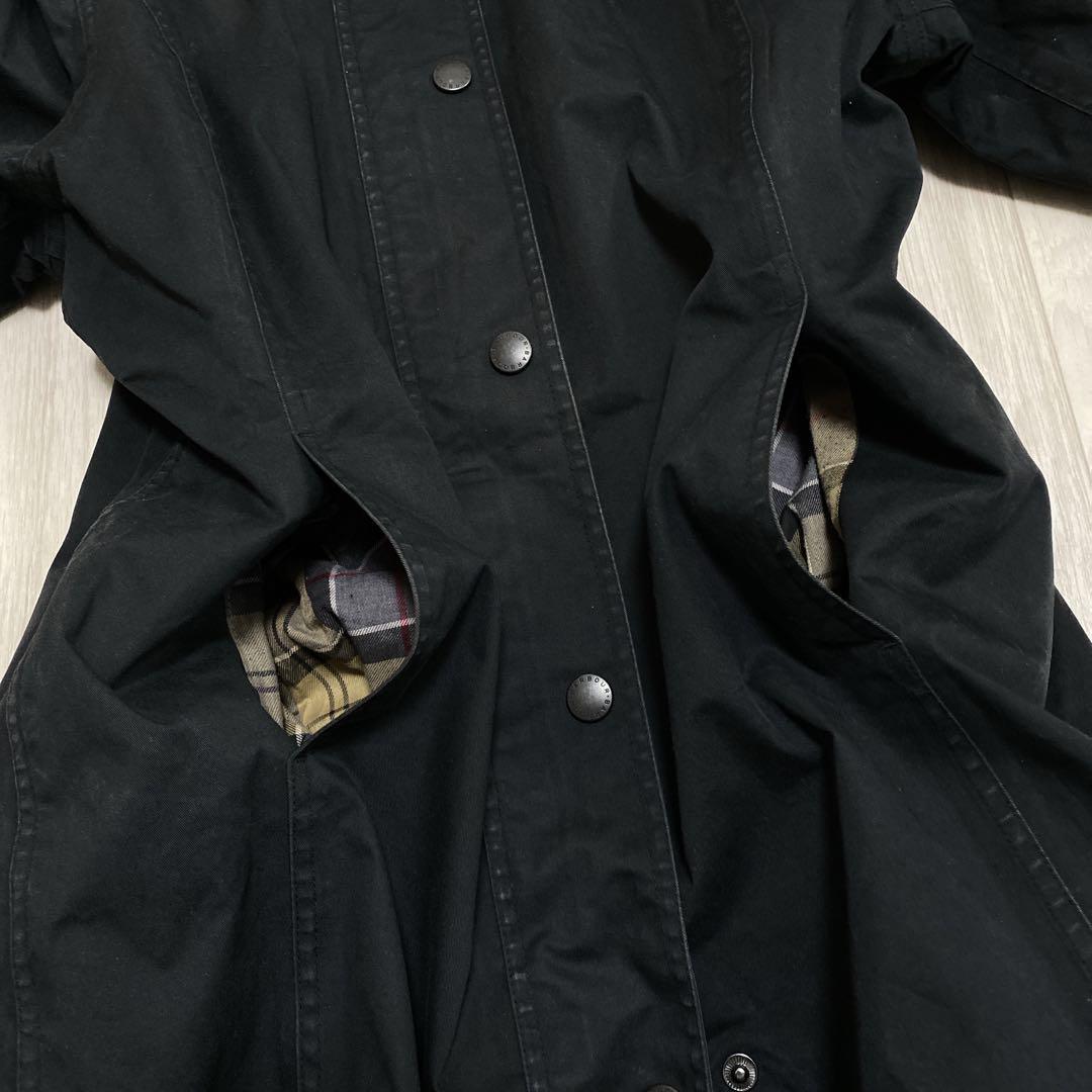 F0-089 Barbour フィールドジャケット 黒 UK14 襟コーズ