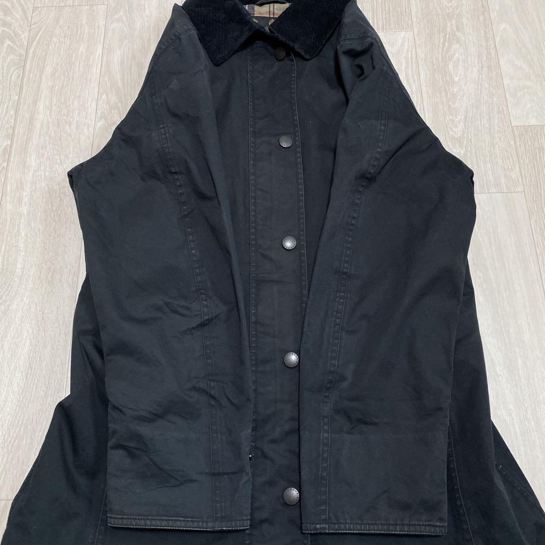 F0-089 Barbour フィールドジャケット 黒 UK14 襟コーズ