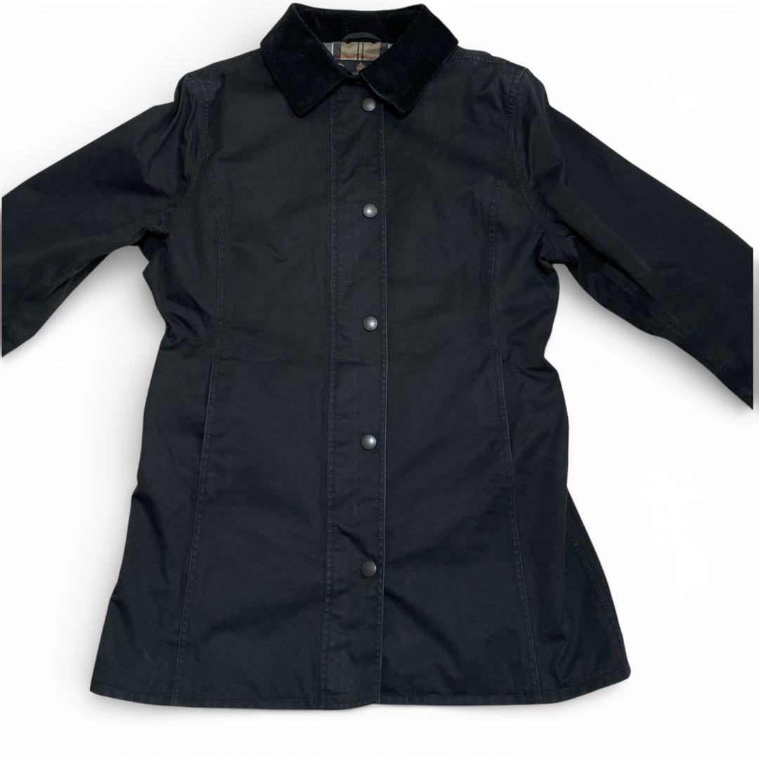 F0-089 Barbour フィールドジャケット 黒 UK14 襟コーズ