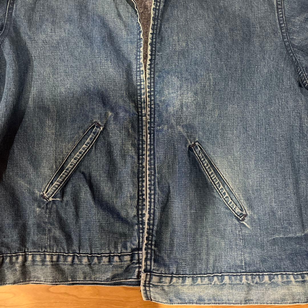 希少 70s SEARS 襟コーデュロイ デニム ジップアップ ワークジャケット