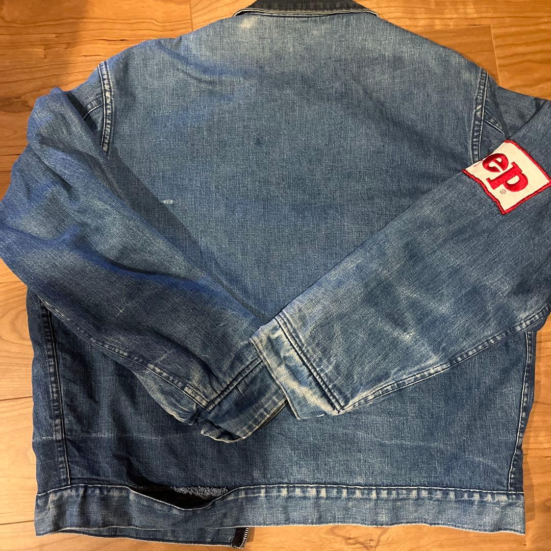 希少 70s SEARS 襟コーデュロイ デニム ジップアップ ワークジャケット