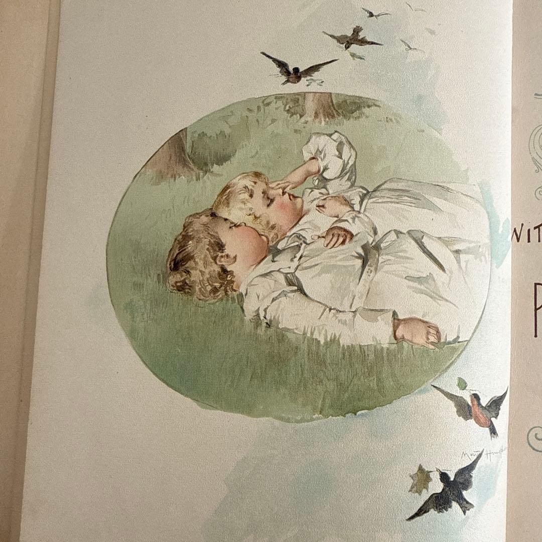 稀少1892年アンティーク愛らしい挿絵の絵本モードハンフリー洋書　童話　古書