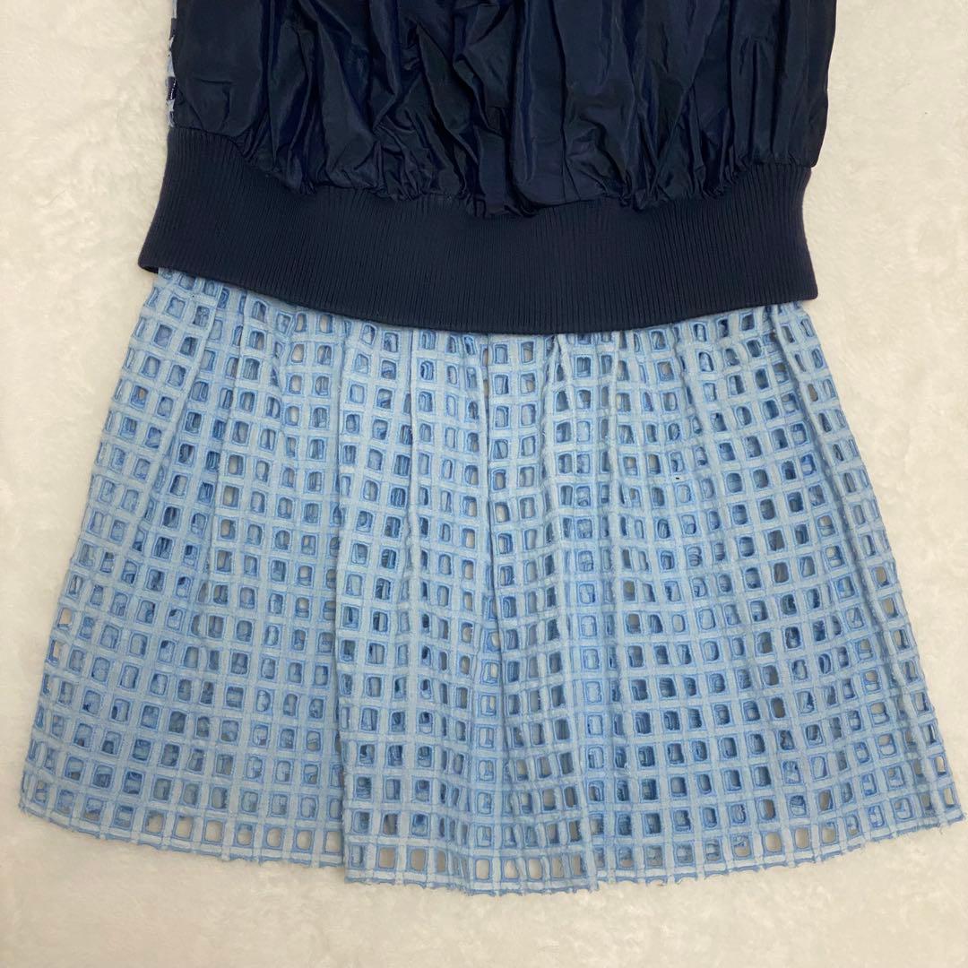 sacai サカイ 14SS ロングワンピース ノースリーブ 異素材ドッキング