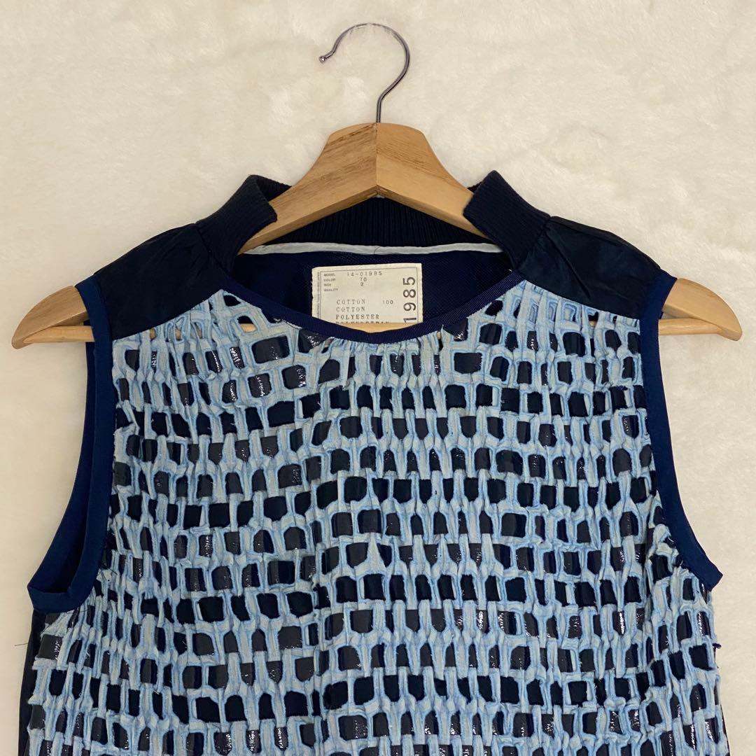 sacai サカイ 14SS ロングワンピース ノースリーブ 異素材ドッキング