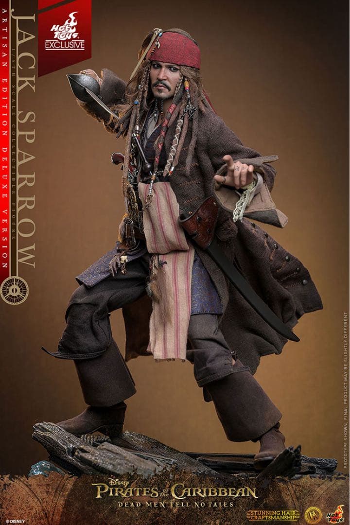 ホットトイズ 1/6 ジャック・スパロウ 2.0 アルチザンDX39AE 植毛
