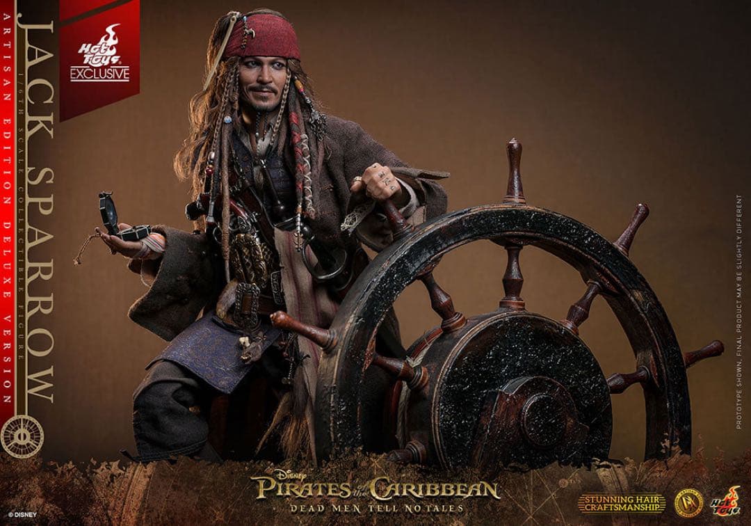 ホットトイズ 1/6 ジャック・スパロウ 2.0 アルチザンDX39AE 植毛