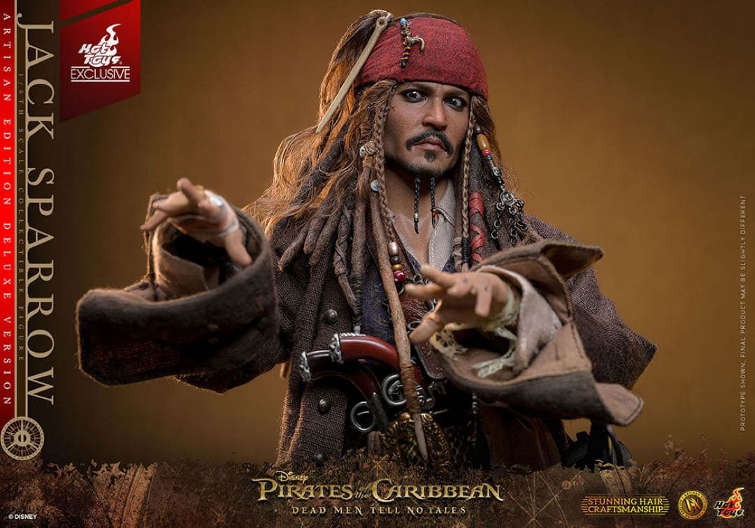 ホットトイズ 1/6 ジャック・スパロウ 2.0 アルチザンDX39AE 植毛