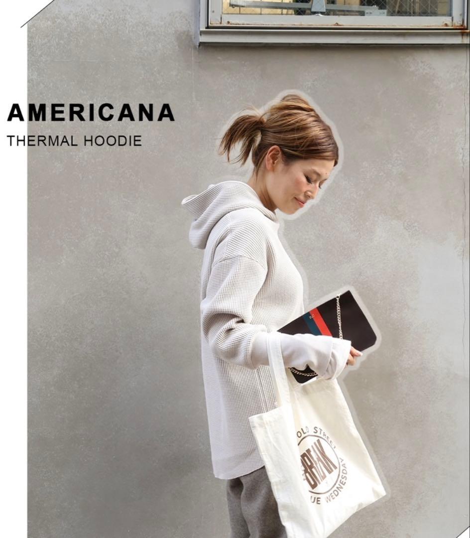 美品！　Americana サーマルフード付きパーカーグレー