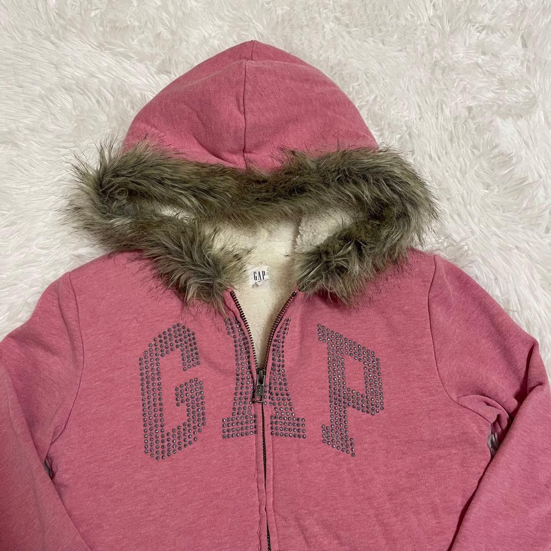 希少　00s archive GAP fur zip hoodie Y2K