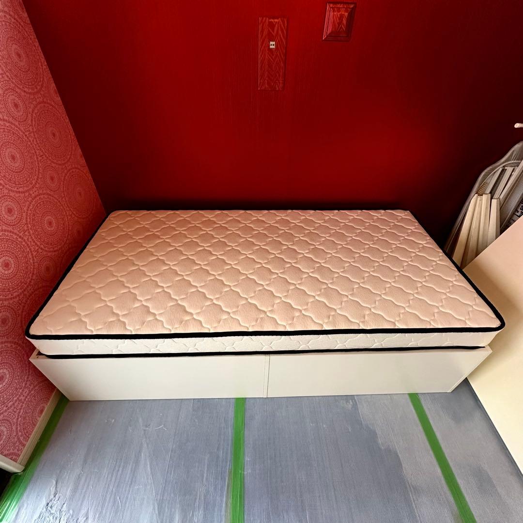 【SALE】ボンネルコイルマット シングルベッド マット付き 下部収納