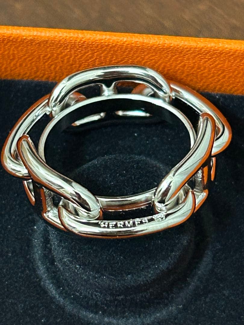 M*A様 HERMES シルバー チェーンリング ボックス付き