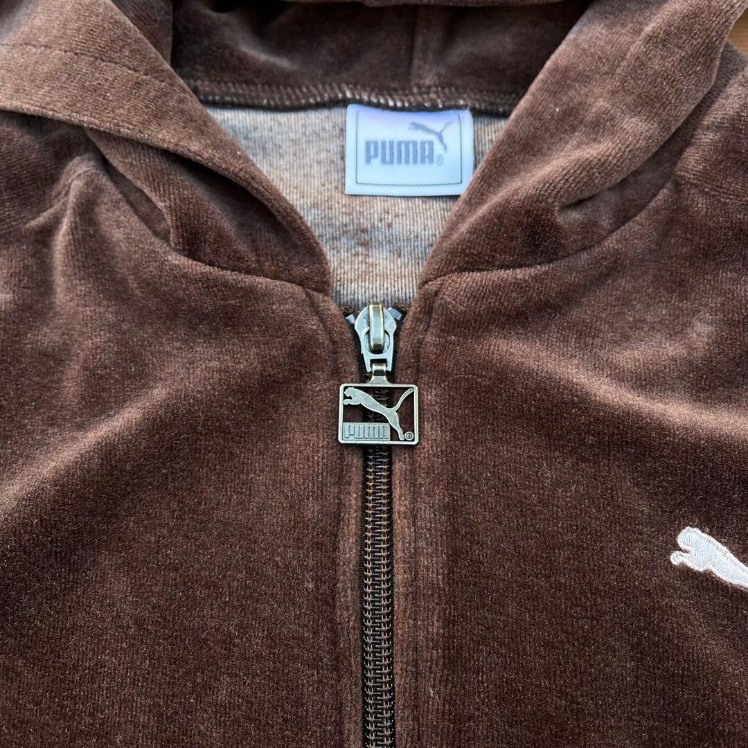 トップス y2k 00s PUMA velour zip up hoodie