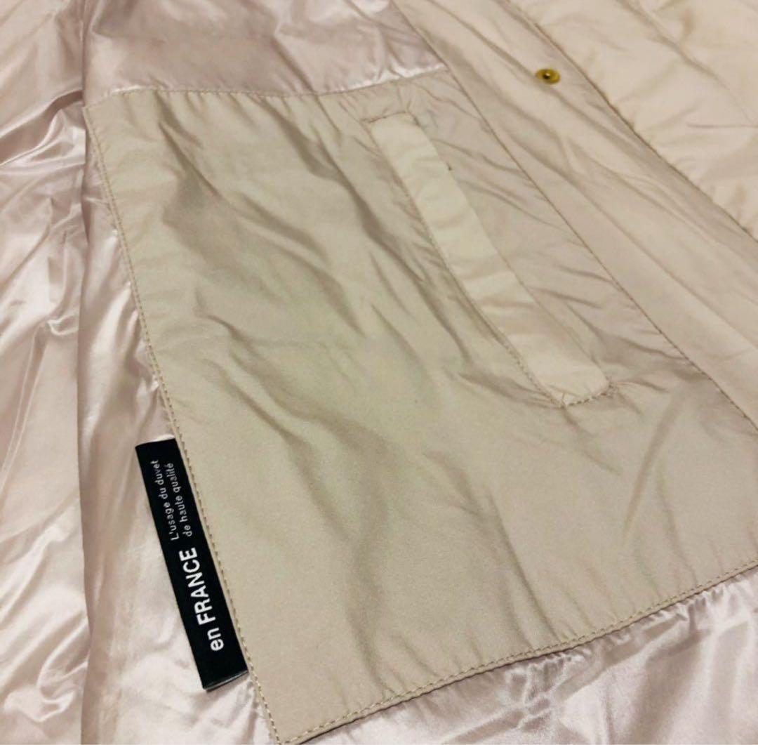 【美品】西川ダウン×ナノユニバース スタンドダウンポンチョ ベージュ