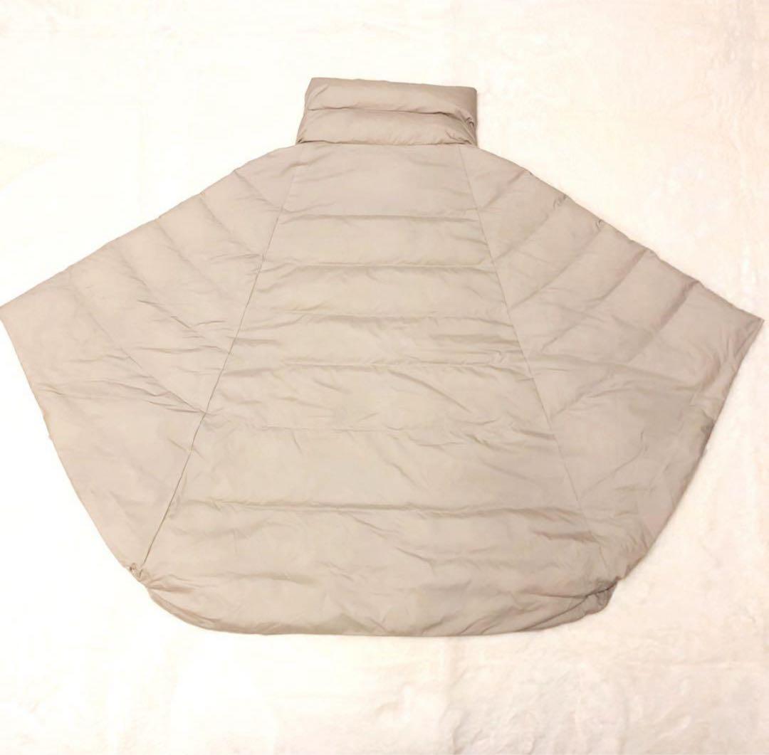 【美品】西川ダウン×ナノユニバース スタンドダウンポンチョ ベージュ