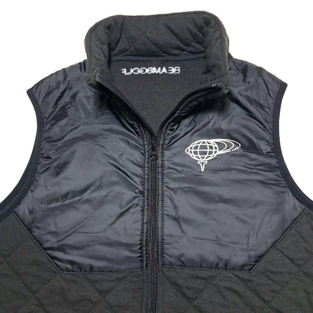 BEAMS GOLF メンズ キルティングベスト ブラックsizeM