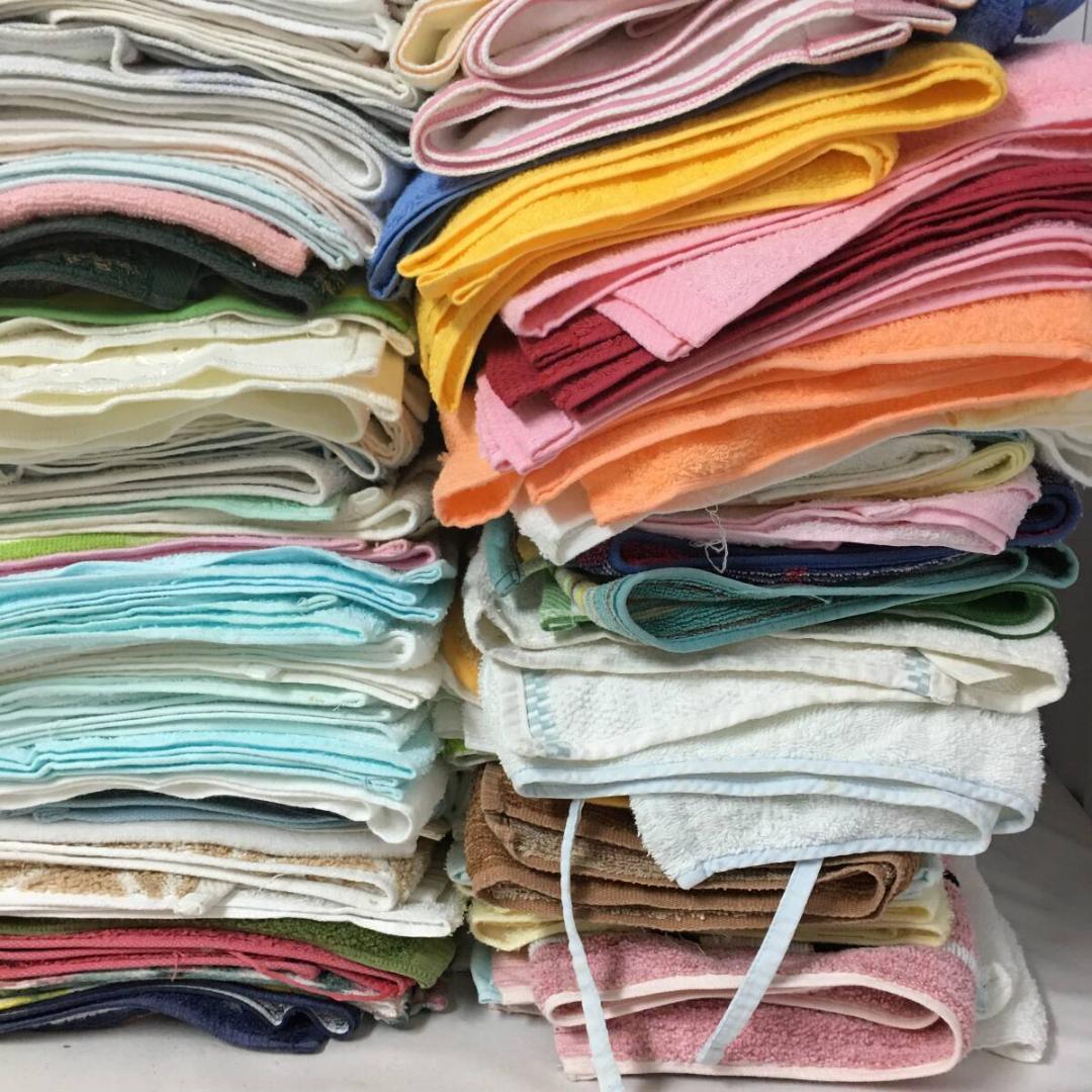 中古 フェイスタオル まとめて200枚 ウエス 粗品 贈答 タオル 介護