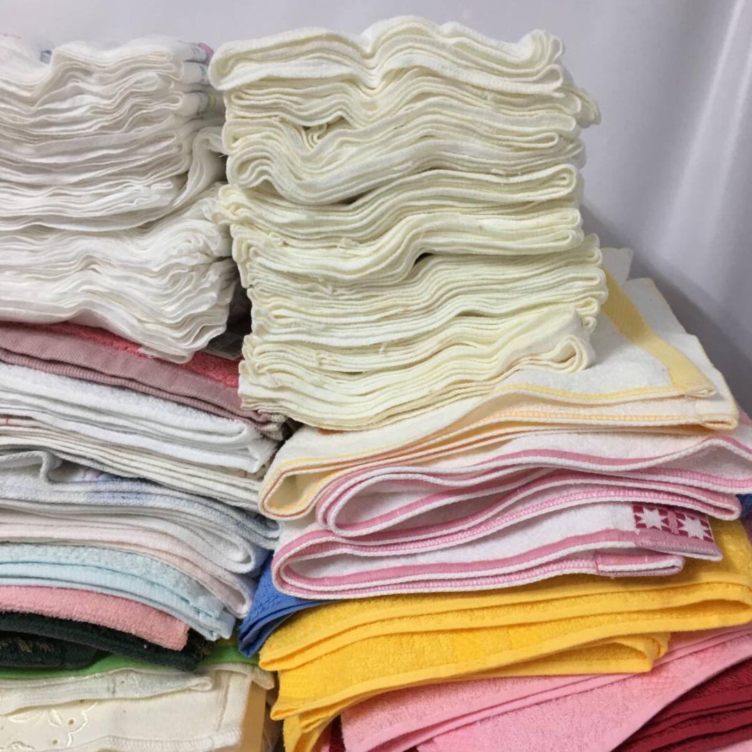中古 フェイスタオル まとめて200枚 ウエス 粗品 贈答 タオル 介護