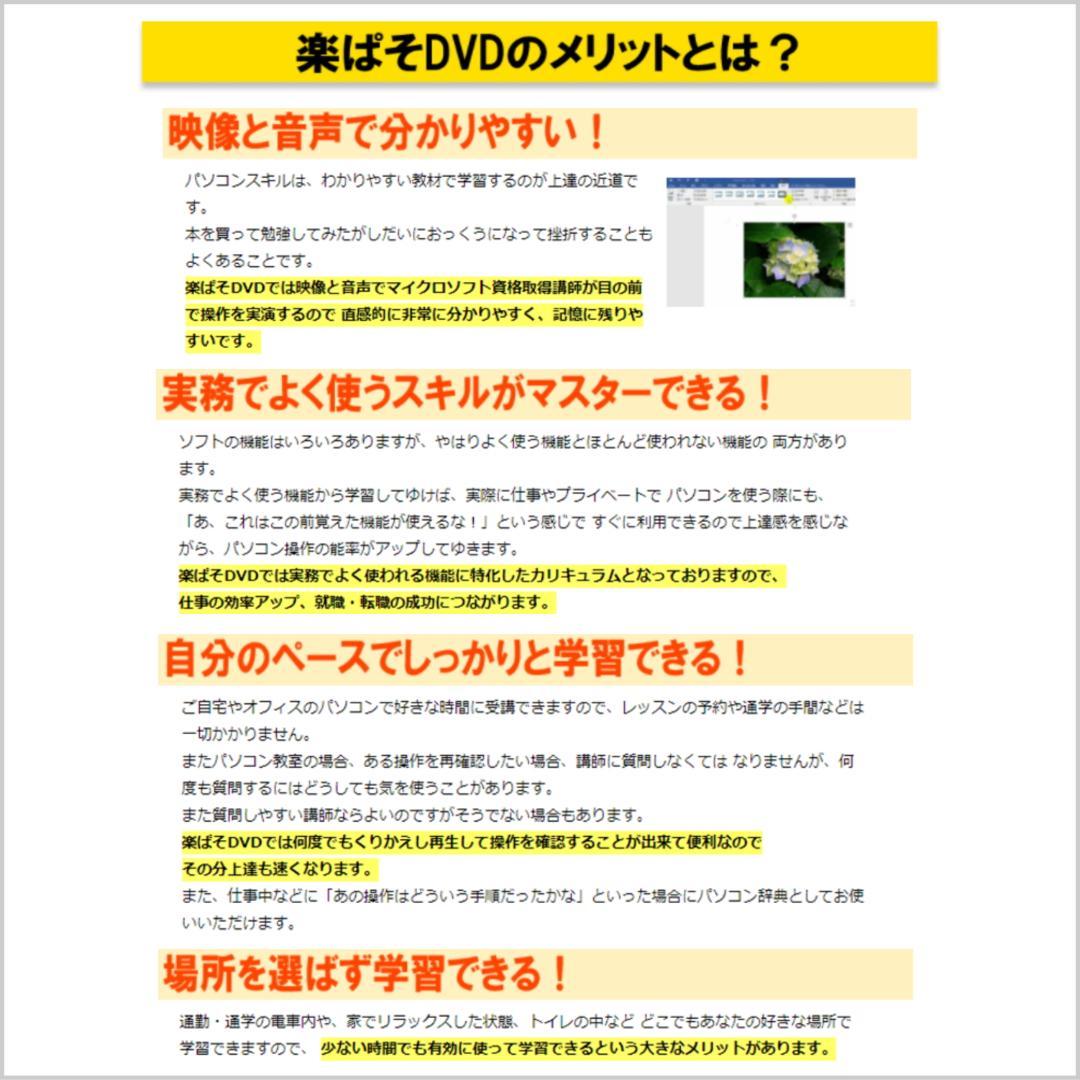 エクセル上達　動画パソコン教室！『楽ぱそDVDフルセット』2024/365