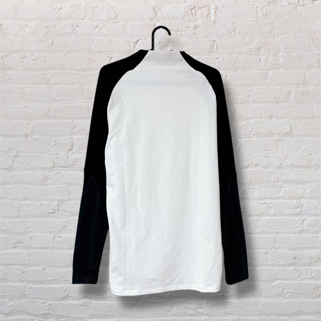 【美品】ナイキ Dri-FIT ハーフジップ 長袖ジャージ ホワイト ブラック
