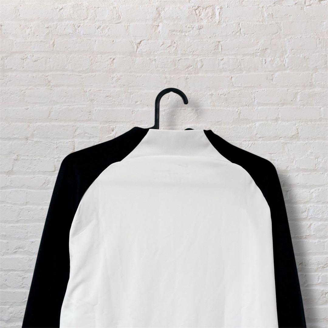 【美品】ナイキ Dri-FIT ハーフジップ 長袖ジャージ ホワイト ブラック