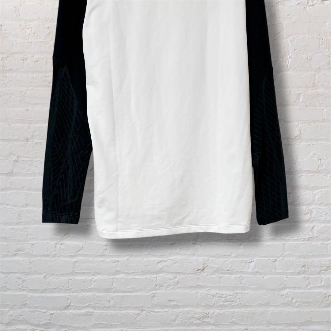 【美品】ナイキ Dri-FIT ハーフジップ 長袖ジャージ ホワイト ブラック