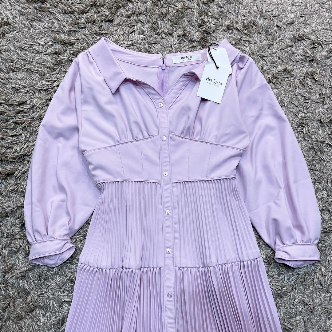 紙タグ付き✨ Herlipto Pleated Open Shirt Dress