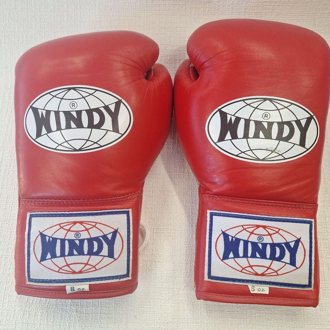 WINDY ボクシンググローブ 8oz 赤 中古・美品②