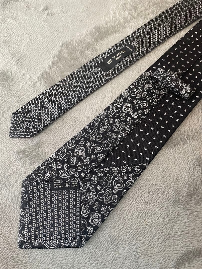 ⭕️【美品／値下げ】ETRO（エトロ）ペイズリー＆ドット柄（シルク100％）